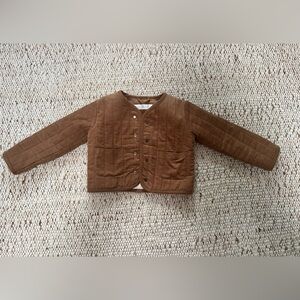 Colored Organics Chestnut Quilted Toddler Girls Jacket
